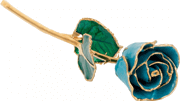61-9086 Lacquered Aquamarine Colored Rose with Gold Trim