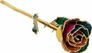 61-9068 Lacquered Rainbow Rose with Gold Trim