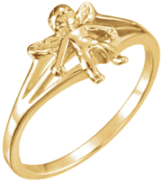 Chastity Ring, R-16610 Ladies Angel Ring comes in Yellow Gold, White Gold and Sterling Silver