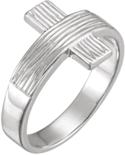 Chastity Ring, R-16614 Gents The Rugged Cross comes in Yellow Gold, White Gold and Sterling Silver