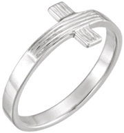 Chastity Ring, R-16614 Ladies The Rugged Cross comes in Yellow Gold, White Gold and Sterling Silver